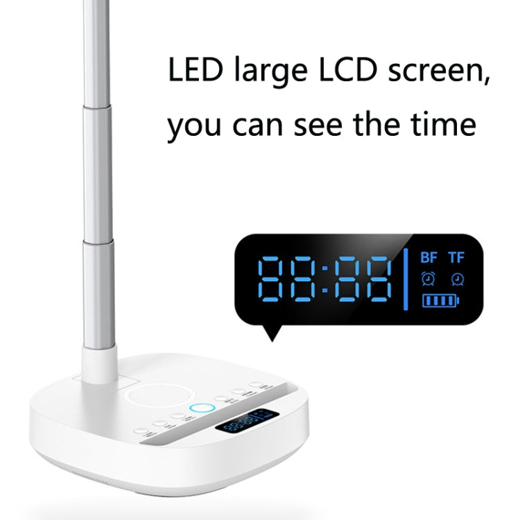 H9 Multifunctional USB Fan Fill Light Phone Stand Folding Bluetooth Speaker Desktop Floor Wireless Charging Fan(Blue)