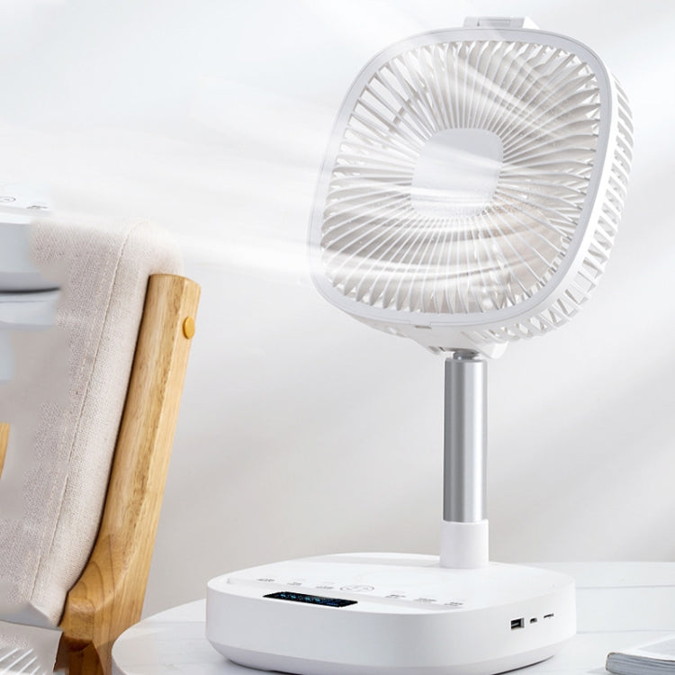 H9 Multifunctional USB Fan Fill Light Phone Stand Folding Bluetooth Speaker Desktop Floor Wireless Charging Fan(Blue)