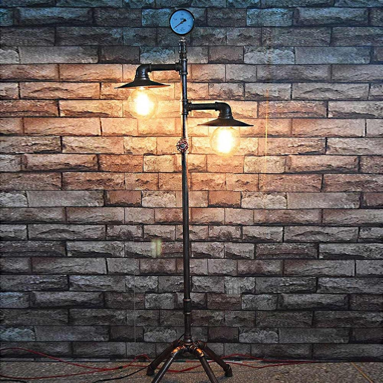 Retro Wrought Iron Pipe Light Floor Lamp Creative Home Decoration Light without Bulbs