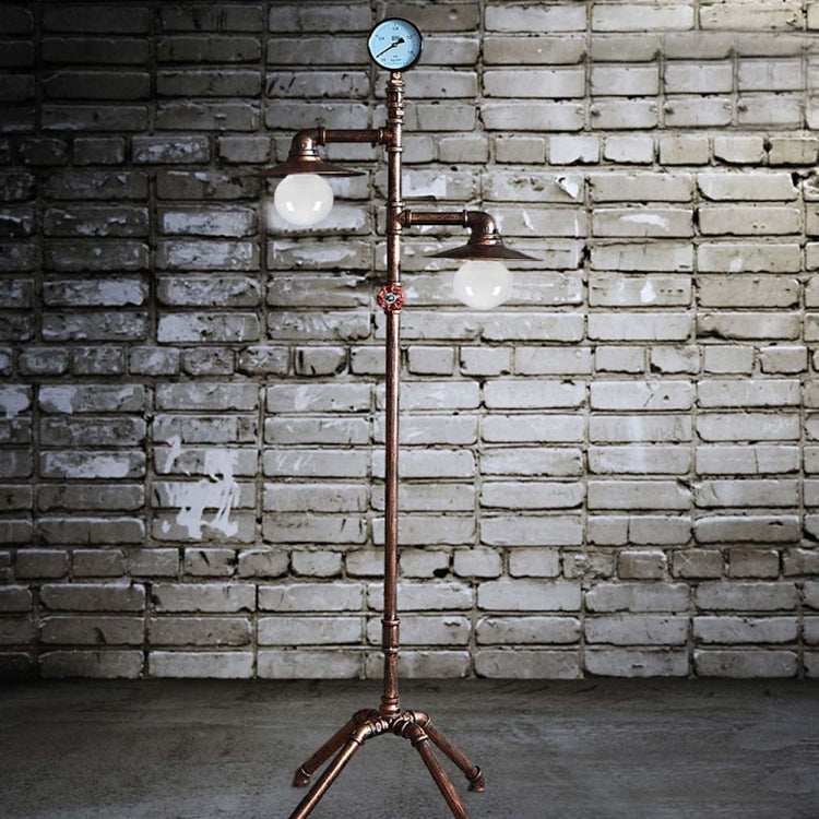 Retro Wrought Iron Pipe Light Floor Lamp Creative Home Decoration Light without Bulbs
