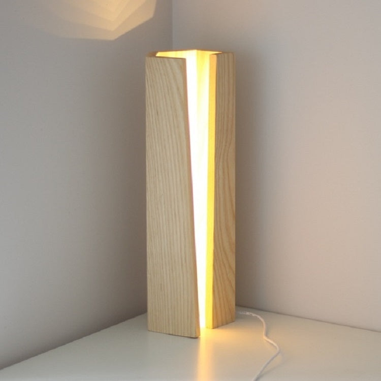 24cm Height  Simple Creative Decoration Atmosphere Solid Wood Lamp Living Room Bedroom Study Eye-protection Lamp