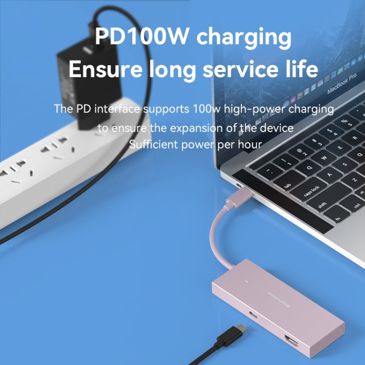 Blueendless 4K60Hz + Data Port Type-C Docking Station USB3.0 Splitter, Spec: 7-in-1 Card Reading Blue