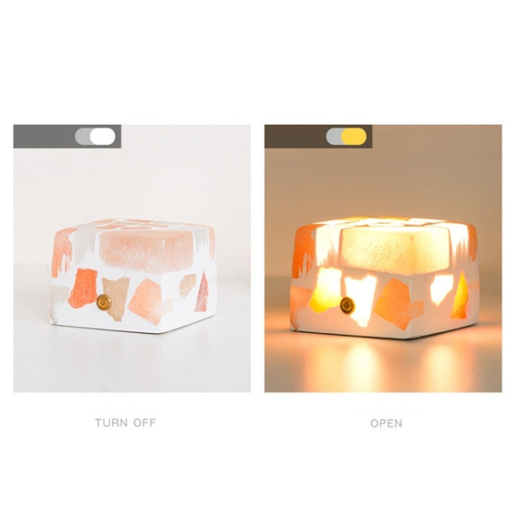 Translucent Gypsum Ore Night Light Bedroom Touch Dimming Sleep Desk Lamp, Style: Sugar Cube