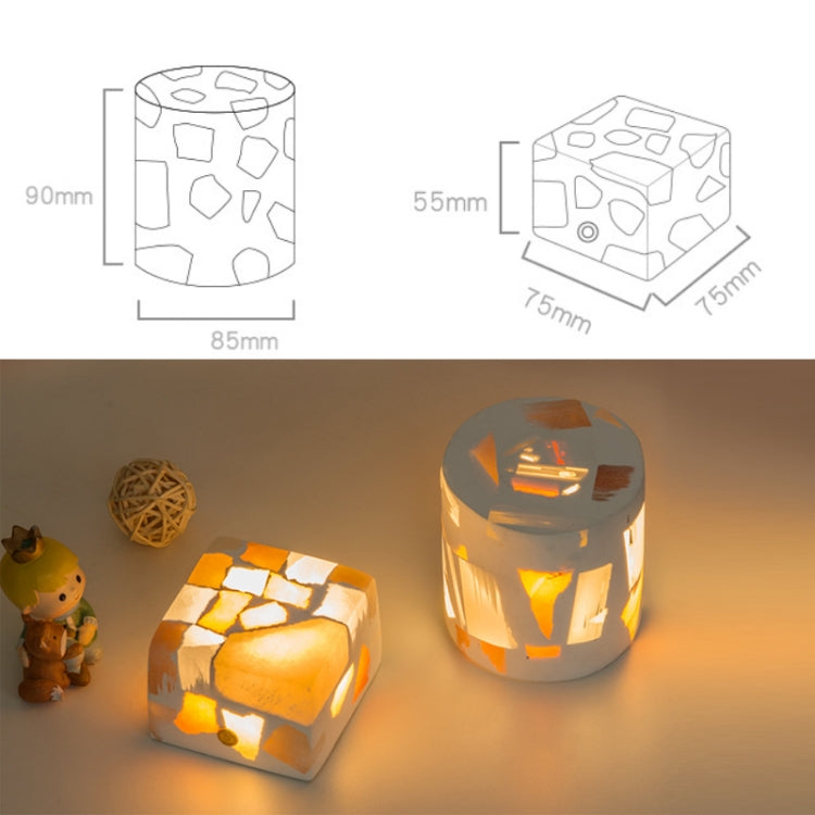 Translucent Gypsum Ore Night Light Bedroom Touch Dimming Sleep Desk Lamp, Style: Sugar Cube