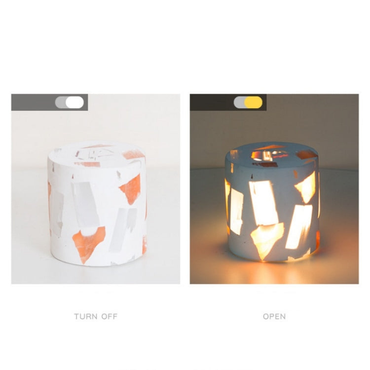 Translucent Gypsum Ore Night Light Bedroom Touch Dimming Sleep Desk Lamp, Style: Cylinder