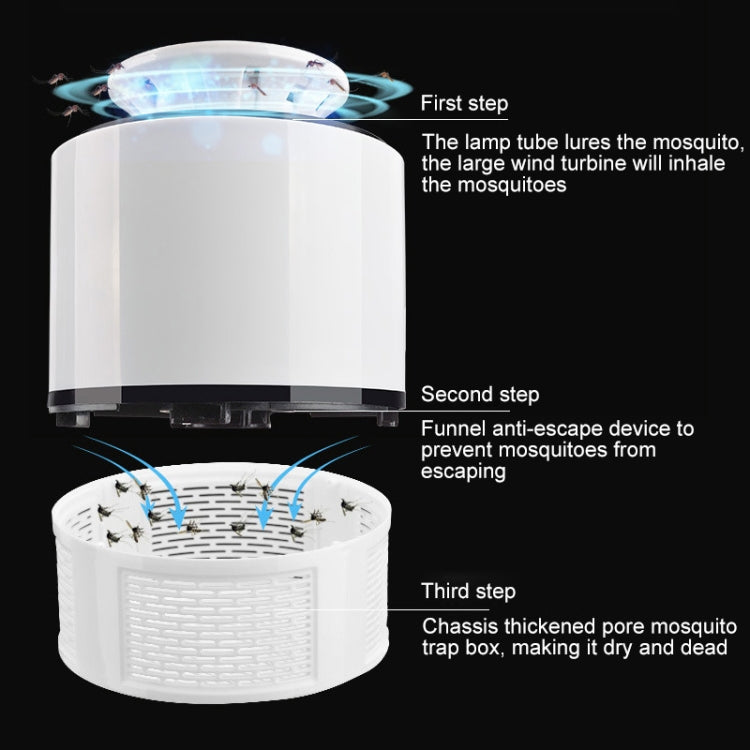 Household Mute Inhalation Photocatalyst USB Physical Mosquito Killer 365-White