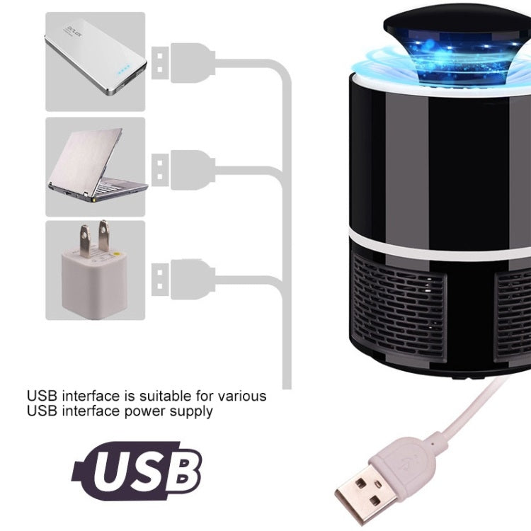 Household Mute Inhalation Photocatalyst USB Physical Mosquito Killer 365-Black