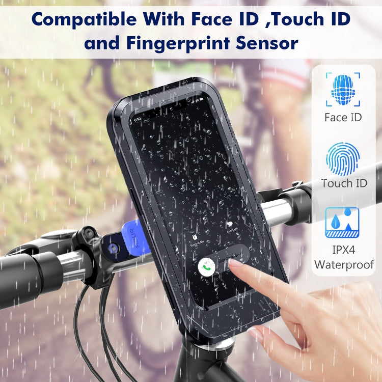 WH-69 15W Wireless Charging Bicycle Waterproof Mobile Phone Holder Mountain Bike Anti-Shake Touch Screen Holder For 4.5 ~ 6.7 inch Mobile Phone(Black)