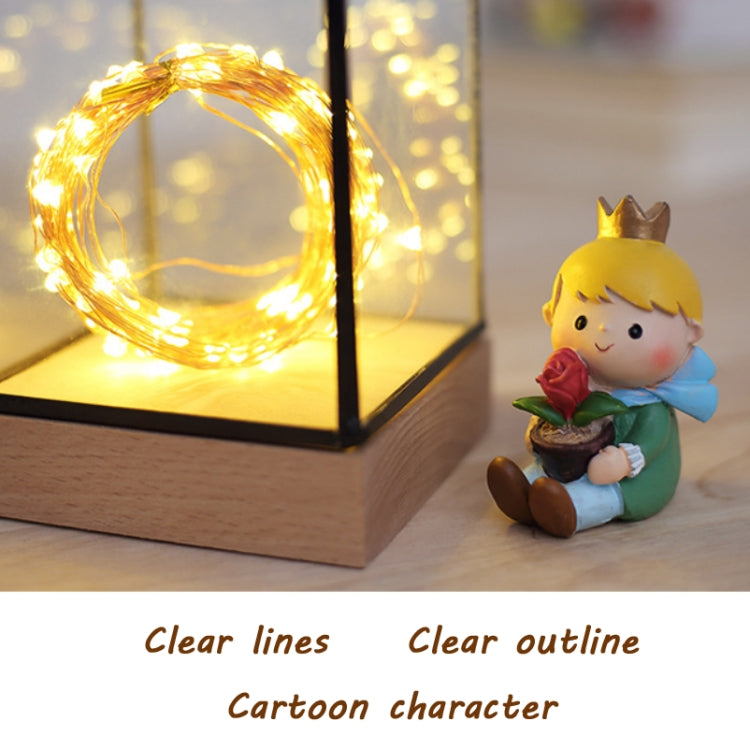 Fireworks Glass Lampshade Wooden Base 100 LEDs Night Light Birthday Christmas Gift, Spec: Remote+Wired Control(Firefly House)