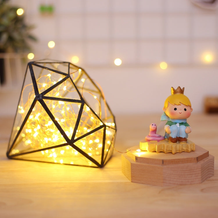 Fireworks Polygonal Wooden Night Light Christmas Birthday Gift Table Lamp, Spec: Remote+Wired Control(Octagonal Diamond)