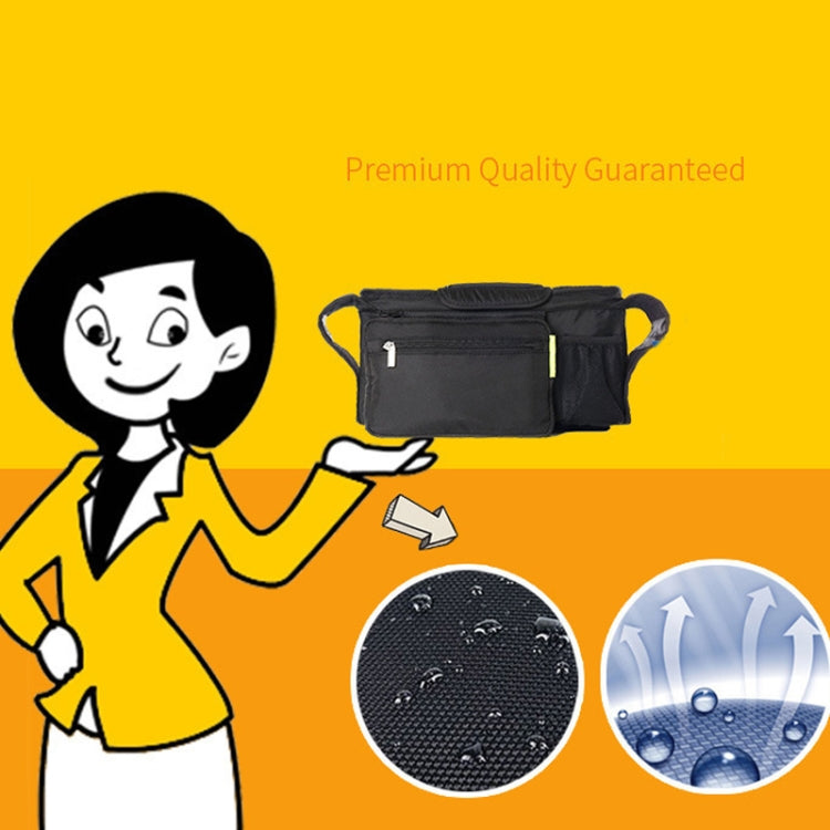 Baby Stroller Storage Hanging Bag Large Capacity Storage Bag Foldable Storage Basket Hanging Bag(Black)