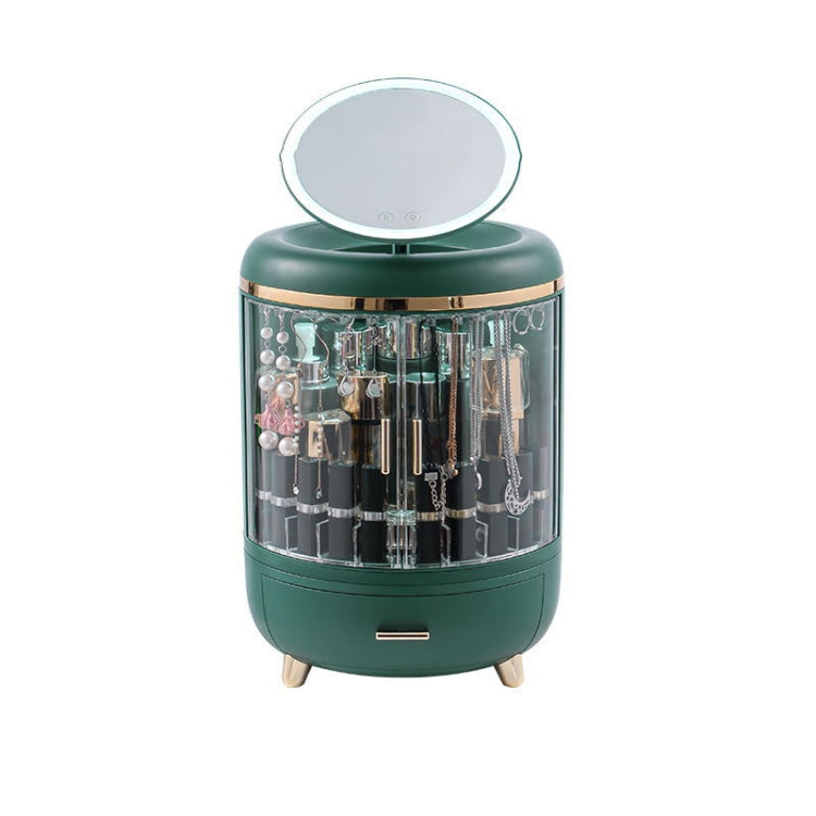Cosmetic Storage Box With Mirror Large Capacity Dustproof Lipstick Skin Care Product Rack, Colour: Double Light Aoyama