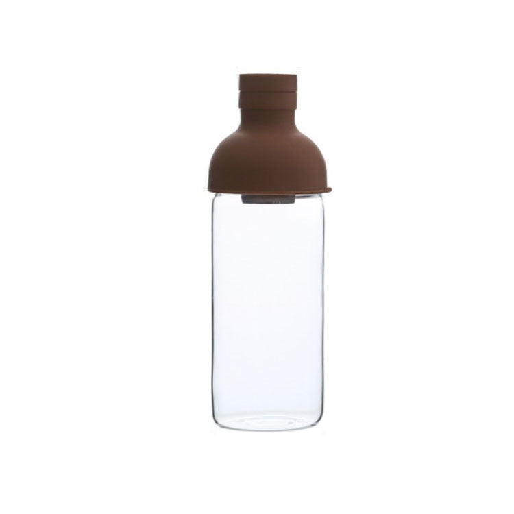 Glass Cup With Lid + Tea Strainer Sports Portable Juice Coffee Cup, Specificationï¼š Tea Cup (Brown)