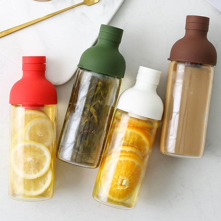Glass Cup With Lid + Tea Strainer Sports Portable Juice Coffee Cup, Specificationï¼š Tea Cup (White)