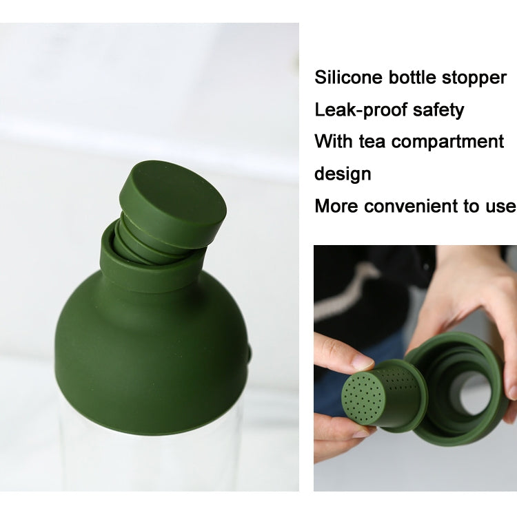 Glass Cup With Lid + Tea Strainer Sports Portable Juice Coffee Cup, Specificationï¼š Tea Cup (White)