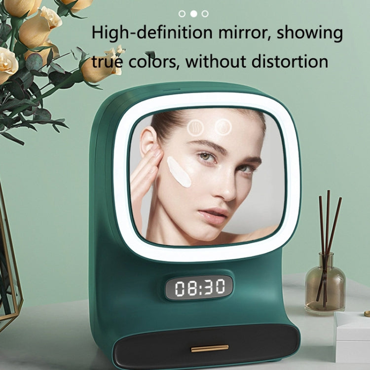 Makeup Box LED Light Makeup Mirror Household Large-Capacity Cosmetic Rack, Size: Mirror(White)