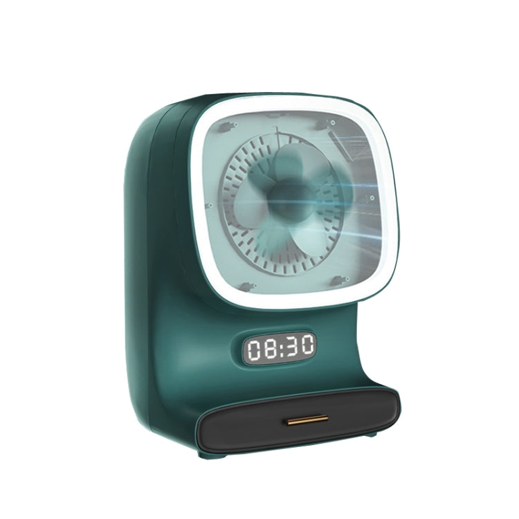 Makeup Box LED Light Makeup Mirror Household Large-Capacity Cosmetic Rack, Size: Mirror + Fan