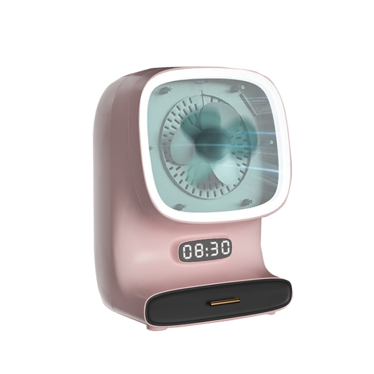 Makeup Box LED Light Makeup Mirror Household Large-Capacity Cosmetic Rack, Size: Mirror + Fan