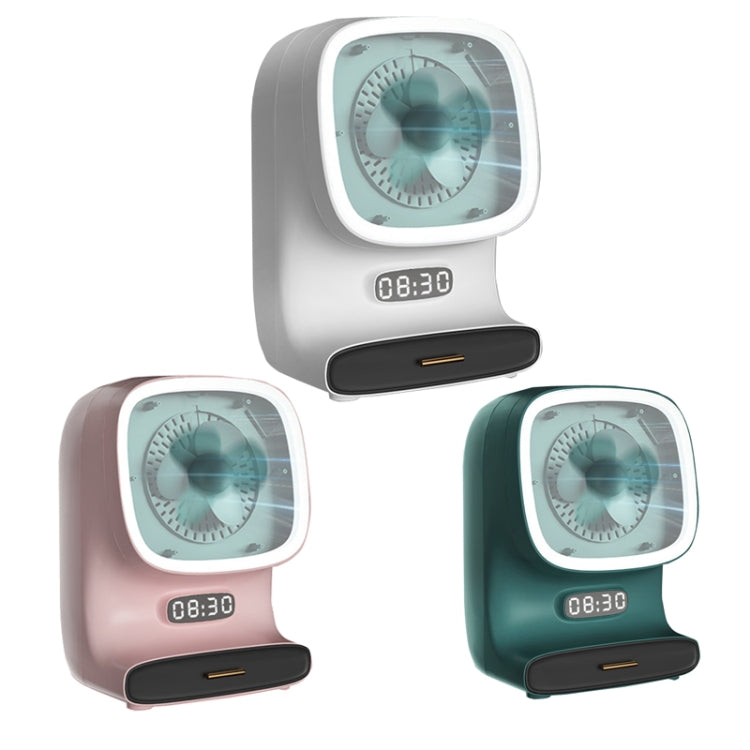 Makeup Box LED Light Makeup Mirror Household Large-Capacity Cosmetic Rack, Size: Mirror + Fan