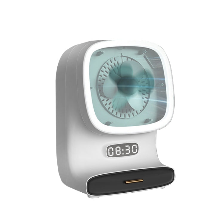 Makeup Box LED Light Makeup Mirror Household Large-Capacity Cosmetic Rack, Size: Mirror + Fan