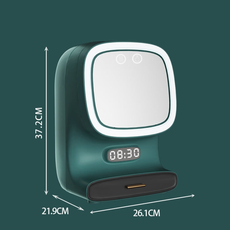 Makeup Box LED Light Makeup Mirror Household Large-Capacity Cosmetic Rack, Size: Mirror + Fan