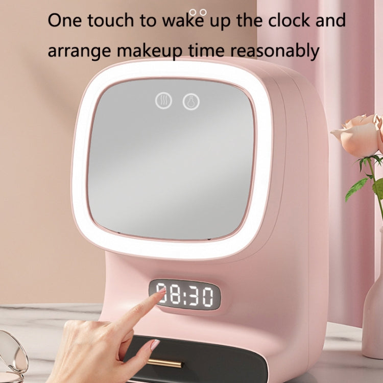 Makeup Box LED Light Makeup Mirror Household Large-Capacity Cosmetic Rack, Size: Mirror + Fan
