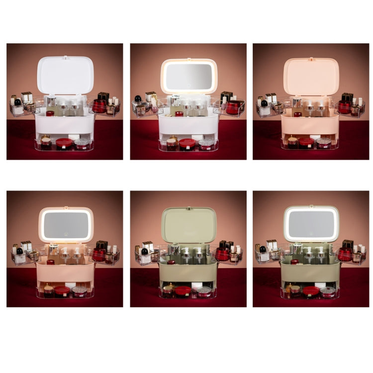 Cosmetic Storage Box Dustproof Skin Care Products Desktop Shelf, Colour: White Small Ordinary Model