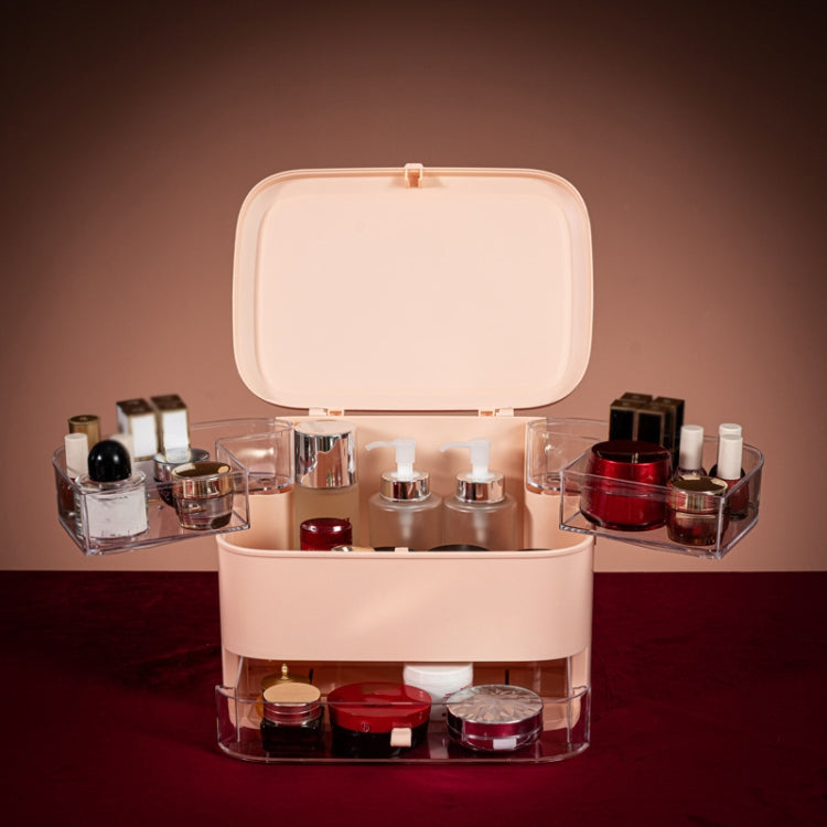 Cosmetic Storage Box Dustproof Skin Care Products Desktop Shelf, Colour: Pink Small Ordinary Model