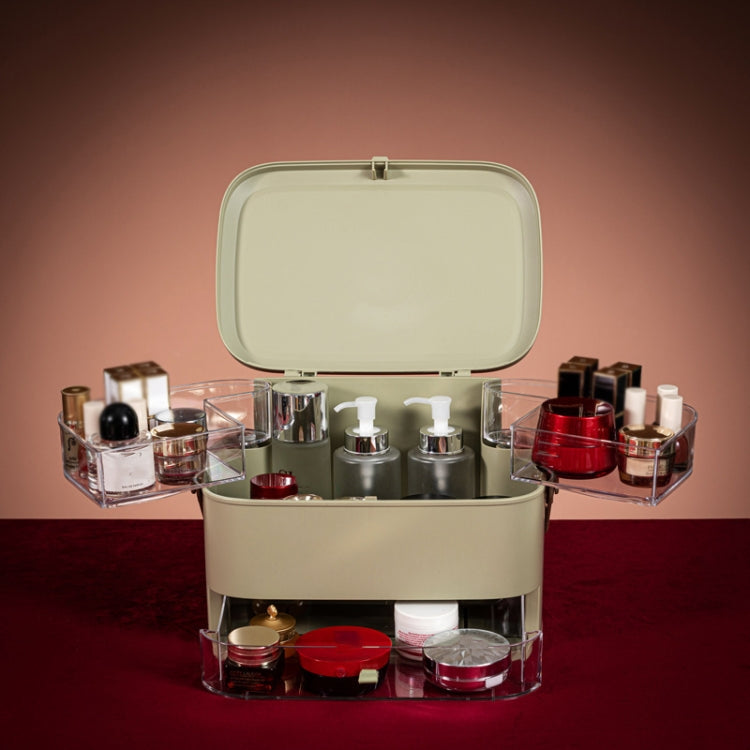 Cosmetic Storage Box Dustproof Skin Care Products Desktop Shelf, Colour: Green Small Ordinary Model