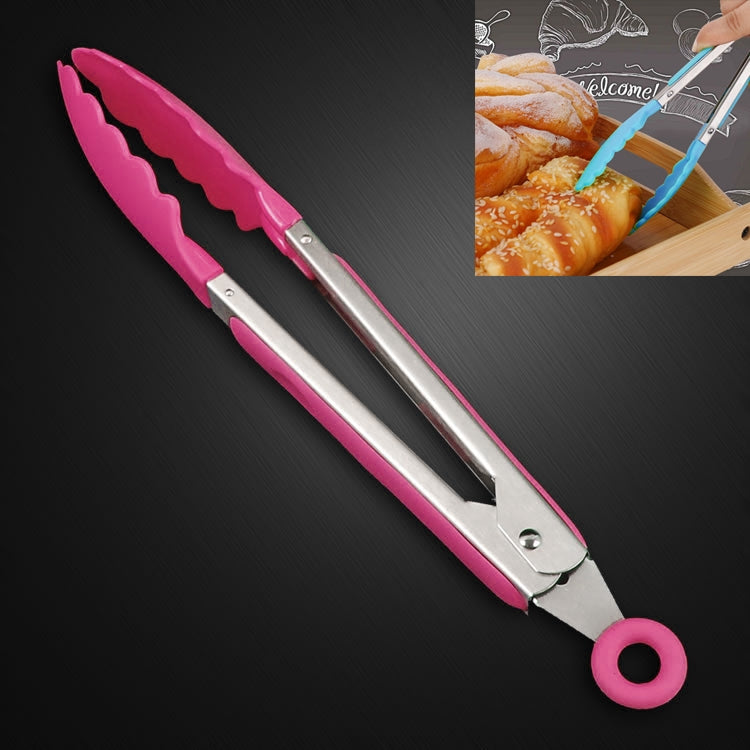 Kitchen Silicone Cooking Salad Stainless Steel Handle Food Clip