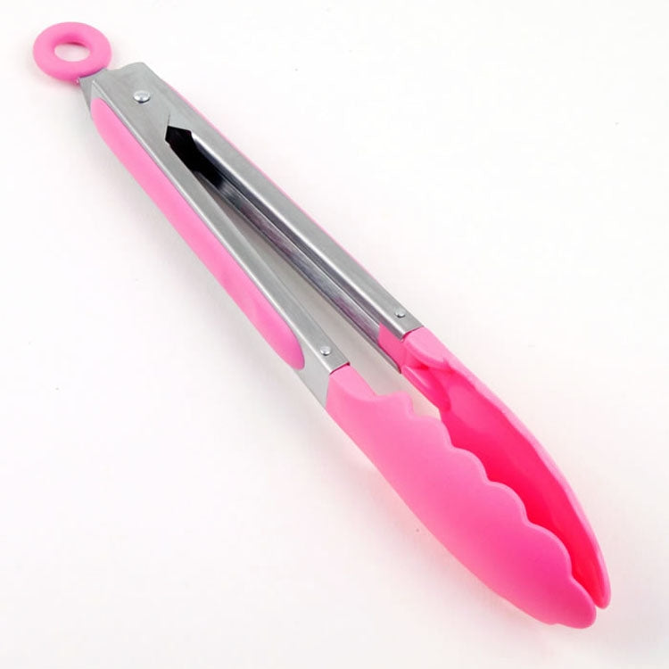 Kitchen Silicone Cooking Salad Stainless Steel Handle Food Clip