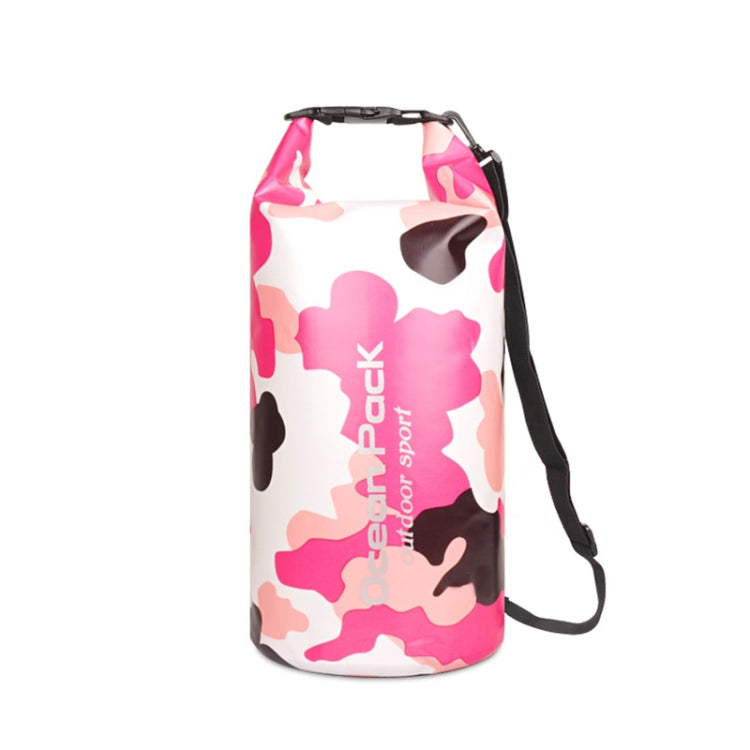 PVC Clip Mesh Waterproof Bucket Bag Swimming Bag Beach Rafting Waterproof Bag, Size: 15L Single-Shoulder