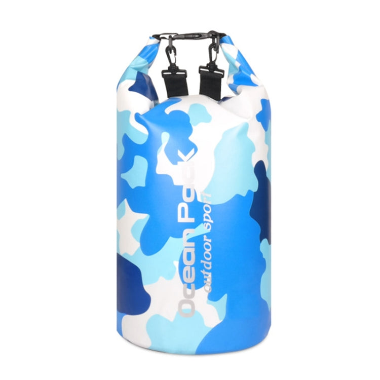 PVC Clip Mesh Waterproof Bucket Bag Swimming Bag Beach Rafting Waterproof Bag, Size: 30L Double-Shoulders