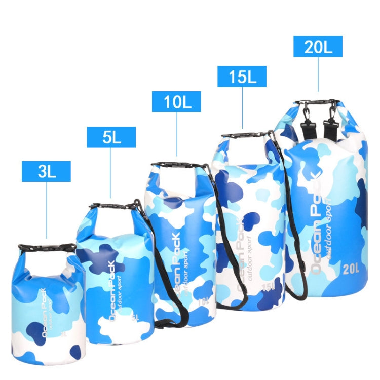 PVC Clip Mesh Waterproof Bucket Bag Swimming Bag Beach Rafting Waterproof Bag, Size: 30L Double-Shoulders