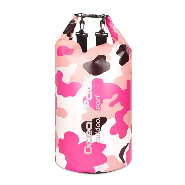PVC Clip Mesh Waterproof Bucket Bag Swimming Bag Beach Rafting Waterproof Bag, Size: 30L Double-Shoulders
