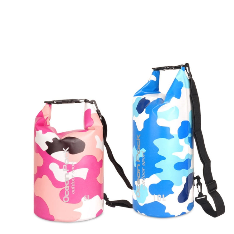 PVC Clip Mesh Waterproof Bucket Bag Swimming Bag Beach Rafting Waterproof Bag, Size: 30L Double-Shoulders