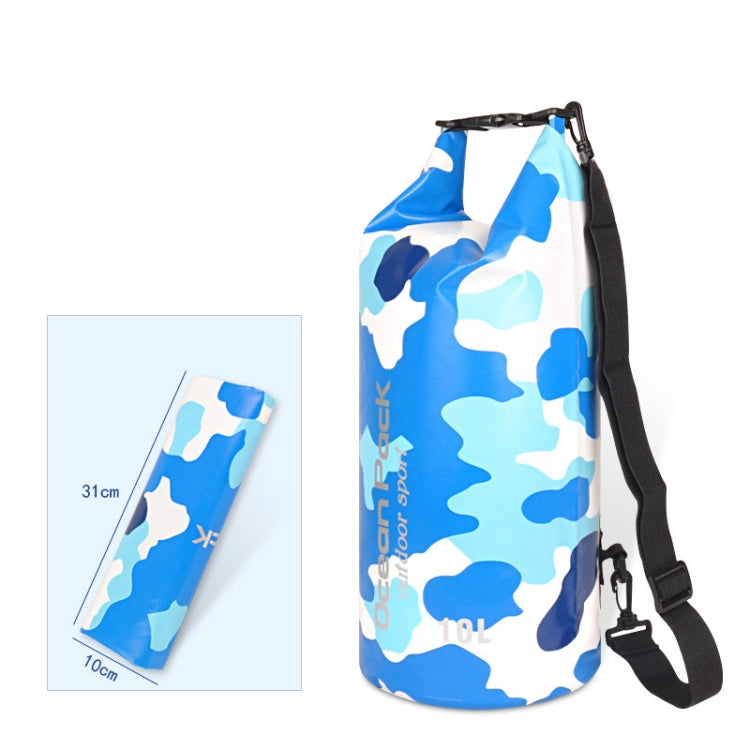 PVC Clip Mesh Waterproof Bucket Bag Swimming Bag Beach Rafting Waterproof Bag, Size: 30L Double-Shoulders