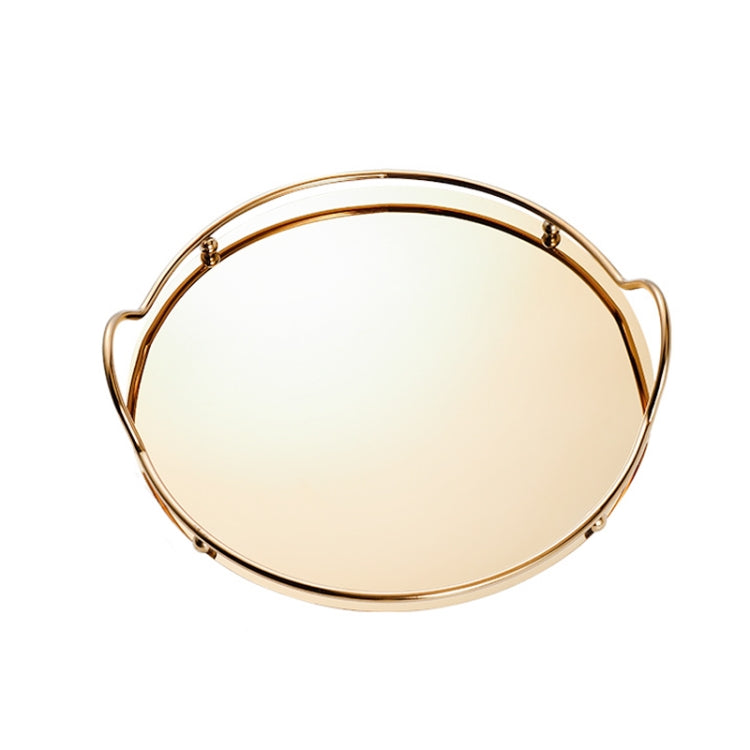 Mirror Stainless Steel Binaural Tray Jewelry Tea Set Storage Tray