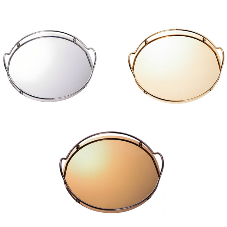 Mirror Stainless Steel Binaural Tray Jewelry Tea Set Storage Tray