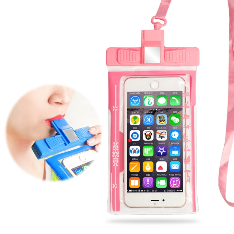 3 PCS Mobile Phone Waterproof Bag Swimming Diving Mobile Phone Sealed Protective Cover With Survival Whistle, Specificationï¼š No Armband (Pink)