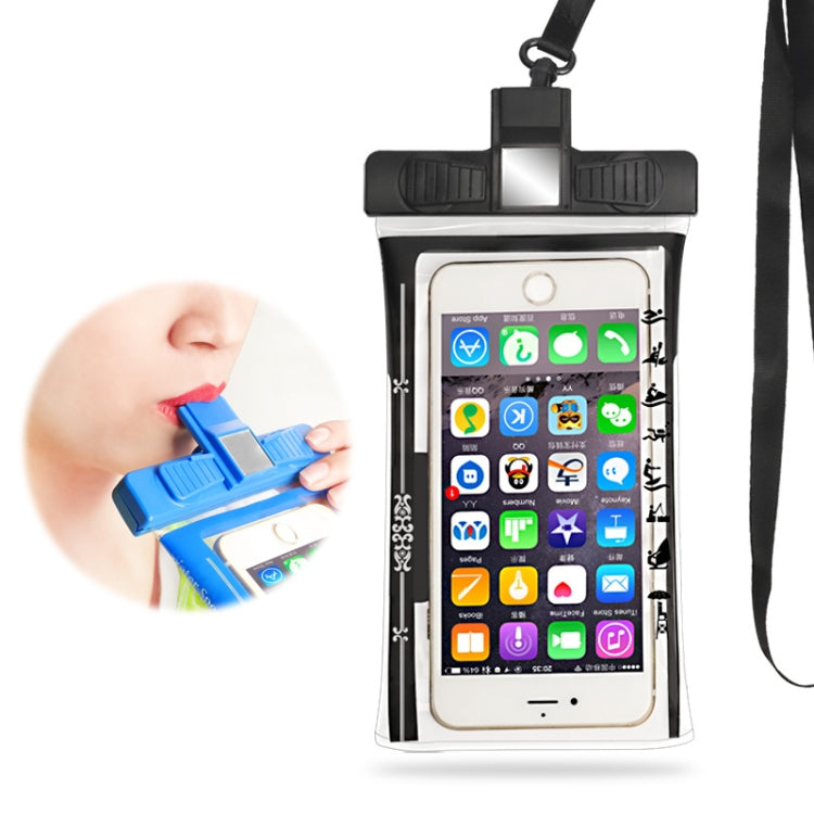 3 PCS Mobile Phone Waterproof Bag Swimming Diving Mobile Phone Sealed Protective Cover With Survival Whistle, Specificationï¼š No Armband (Black)