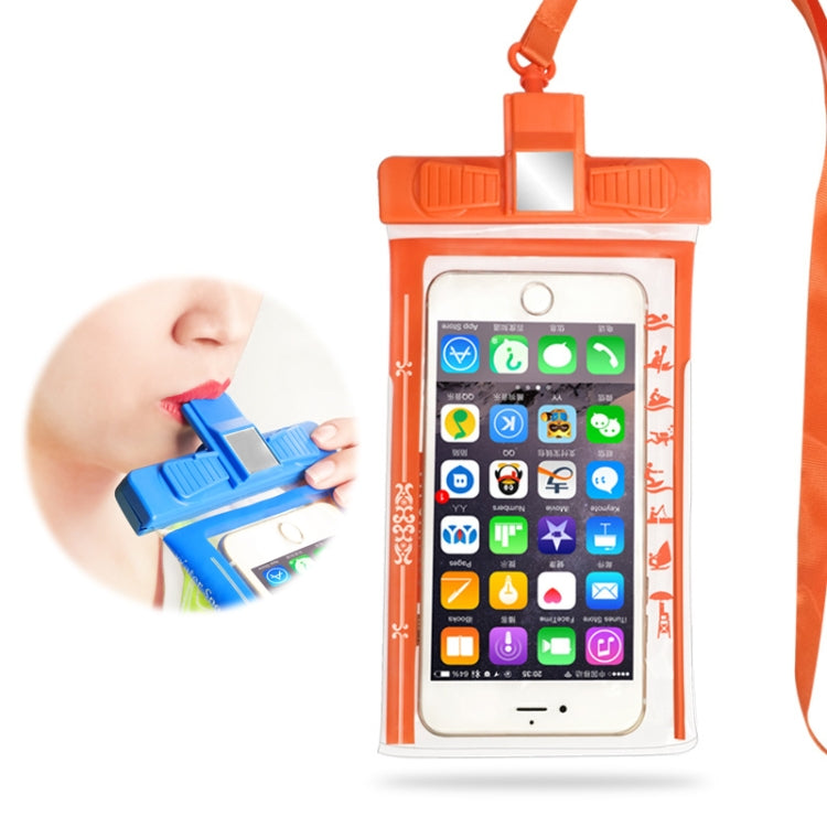 3 PCS Mobile Phone Waterproof Bag Swimming Diving Mobile Phone Sealed Protective Cover With Survival Whistle, Specificationï¼š No Armband  (Orange)