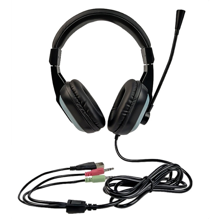 LX-T07 Head-Mounted  Luminous Gaming Computer Headset with RGB Lights & Noise-Cancelling Microphone(Black)