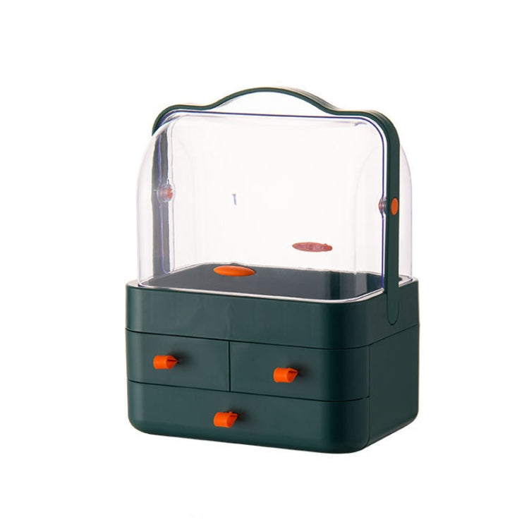 5999 Cosmetic Storage Box Dust-Proof Large-Capacity Household Desktop Organizer Skin Care Product Rack, Colour: Large Green