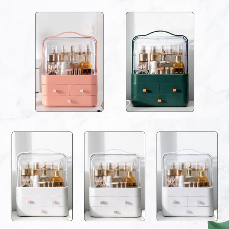 5999 Cosmetic Storage Box Dust-Proof Large-Capacity Household Desktop Organizer Skin Care Product Rack, Colour: Large Green