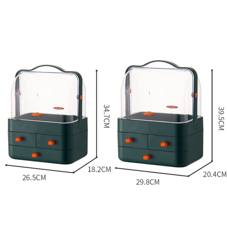 5999 Cosmetic Storage Box Dust-Proof Large-Capacity Household Desktop Organizer Skin Care Product Rack, Colour: Large Green