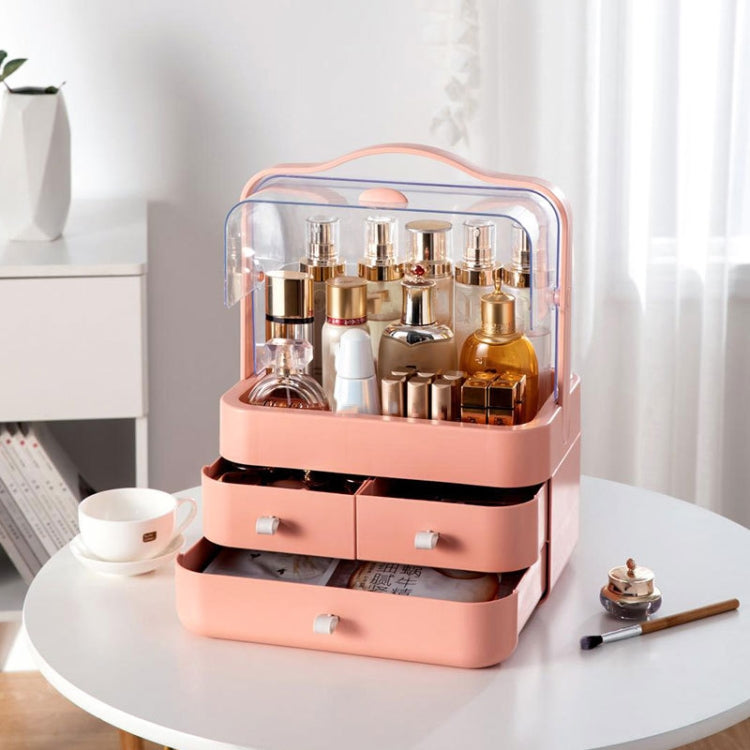 5999 Cosmetic Storage Box Dust-Proof Large-Capacity Household Desktop Organizer Skin Care Product Rack, Colour: Large Green