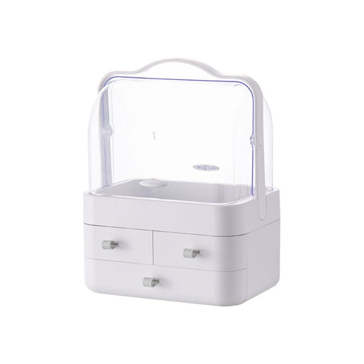 5999 Cosmetic Storage Box Dust-Proof Large-Capacity Household Desktop Organizer Skin Care Product Rack, Colour: Large Sky Gray