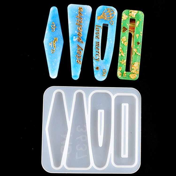 10 PCS Hair Clip Mold DIY Crystal Epoxy Mold Homemade Personality Girl Hair Clip Mold