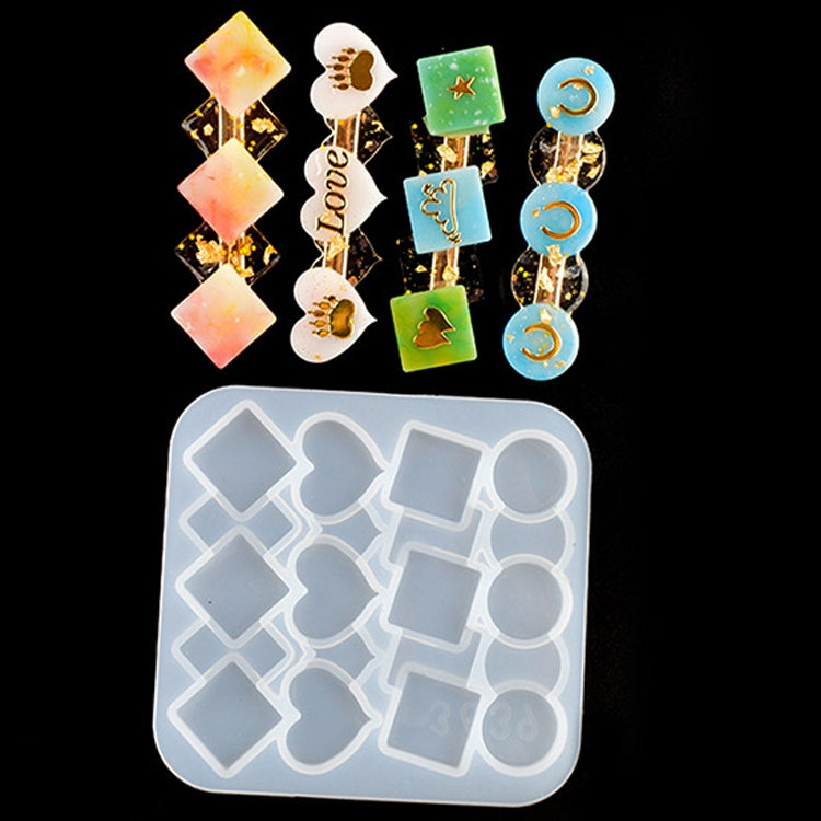 10 PCS Hair Clip Mold DIY Crystal Epoxy Mold Homemade Personality Girl Hair Clip Mold